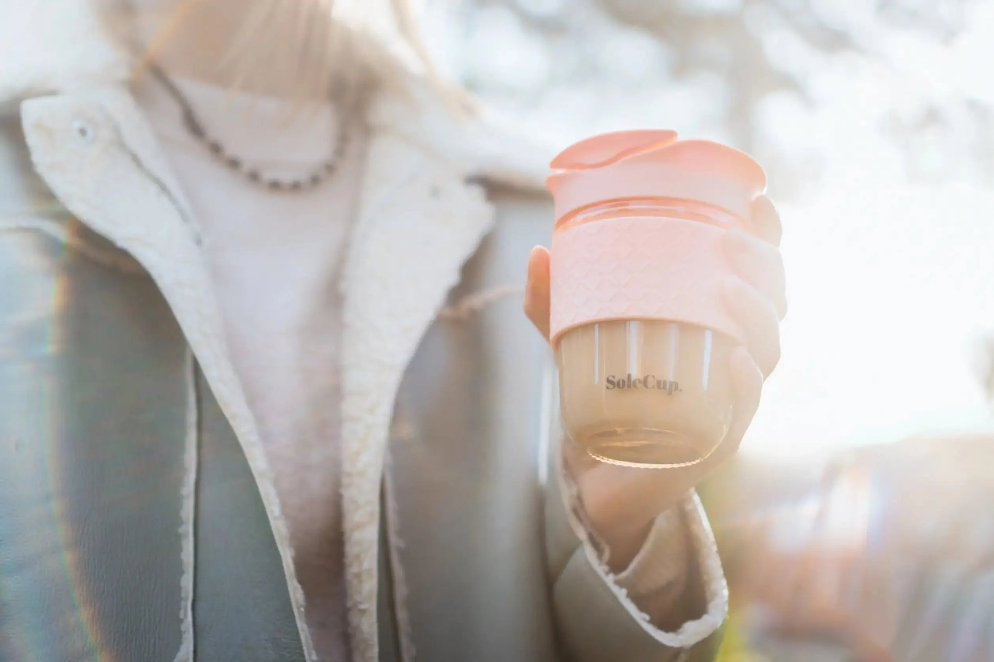 Sole cup - Tasse de voyage rose et marron Solecup