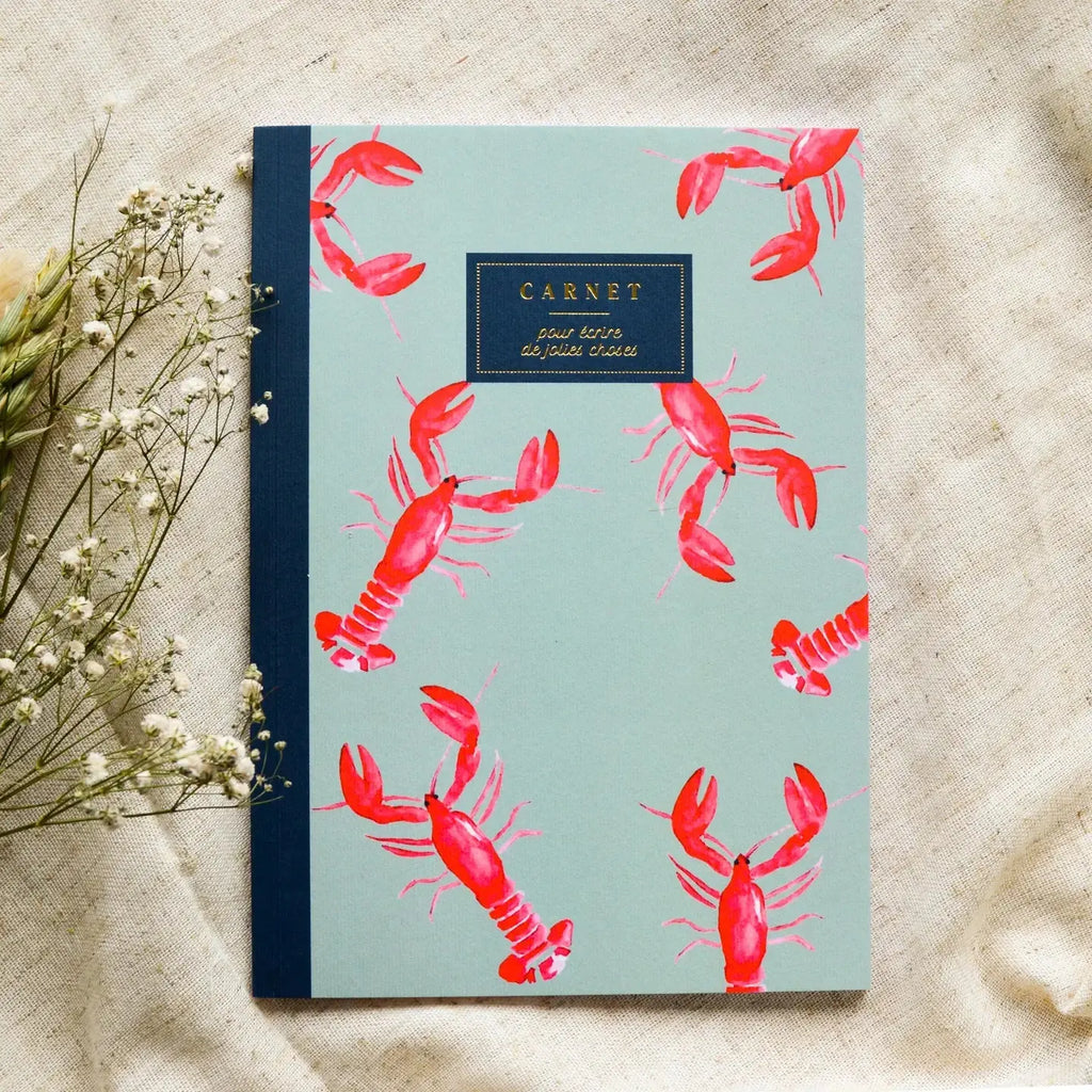 Carnet A5 - Les Homards 🦞 BLEU COQUILLE