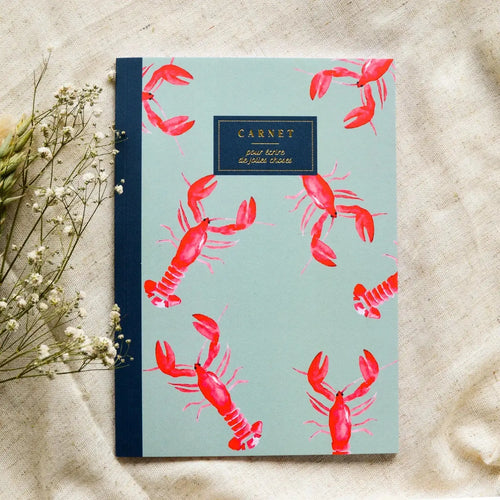 Carnet A5 - Les Homards 🦞 BLEU COQUILLE