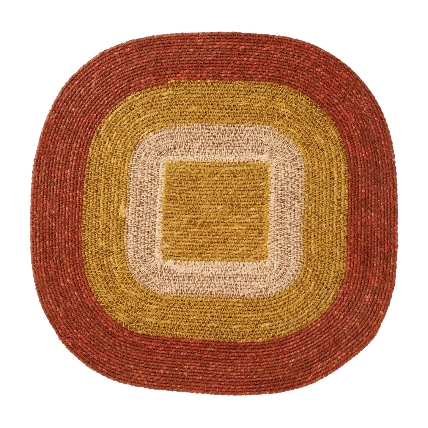 Set de table en raphia – Rayures bohèmes colorées 🌿 Solna