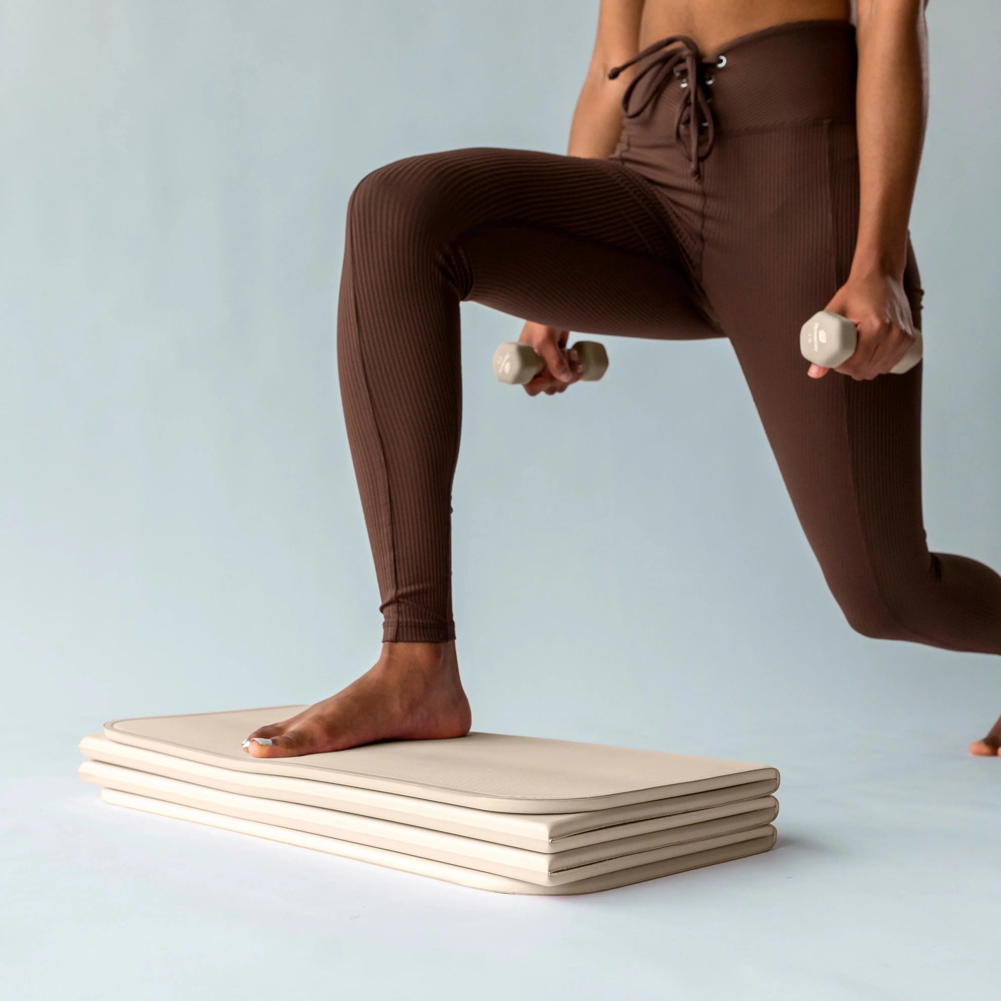 Tapis de yoga pliable beige Muna